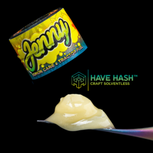 Jenny Lemon Cane and Tractor Fuel concentrate with Have Hash branding.
